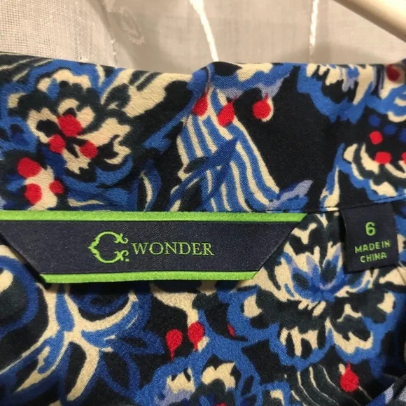 C. Wonder Neck Tie Floral Blouse - Picture 4 of 8